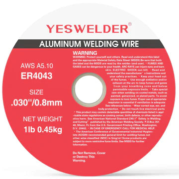 ER4043/1LB-0.9 YesWelder Silicon Aluminum Welding Wire, 1-Pound Spool, .035"