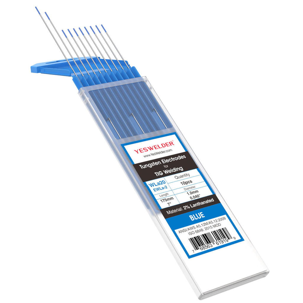 WL20 2% Lanthanated Tungsten TIG Welding Electrode, 3/32" × 7"