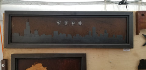 Chicago Skyline - ground steel back patina sky - Arc Academy
